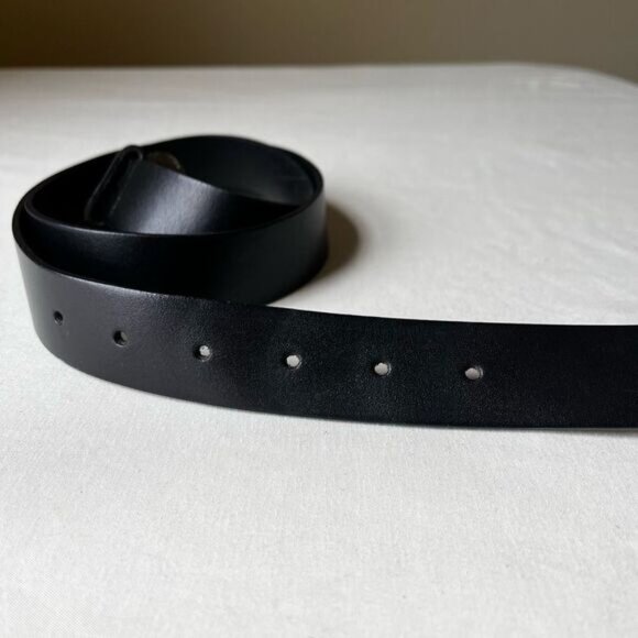 Y2K Express Italian Leather Rhinestone Belt Black Made in Italy 36 Indie Sleaze - Picture 6 of 8